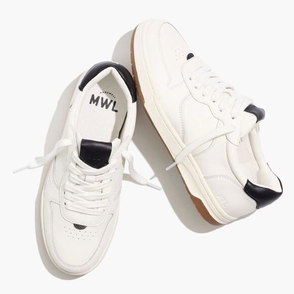 MWL by Madewell Court Sneakers in Black and White Size 8.5 - Picture 1 of 6
